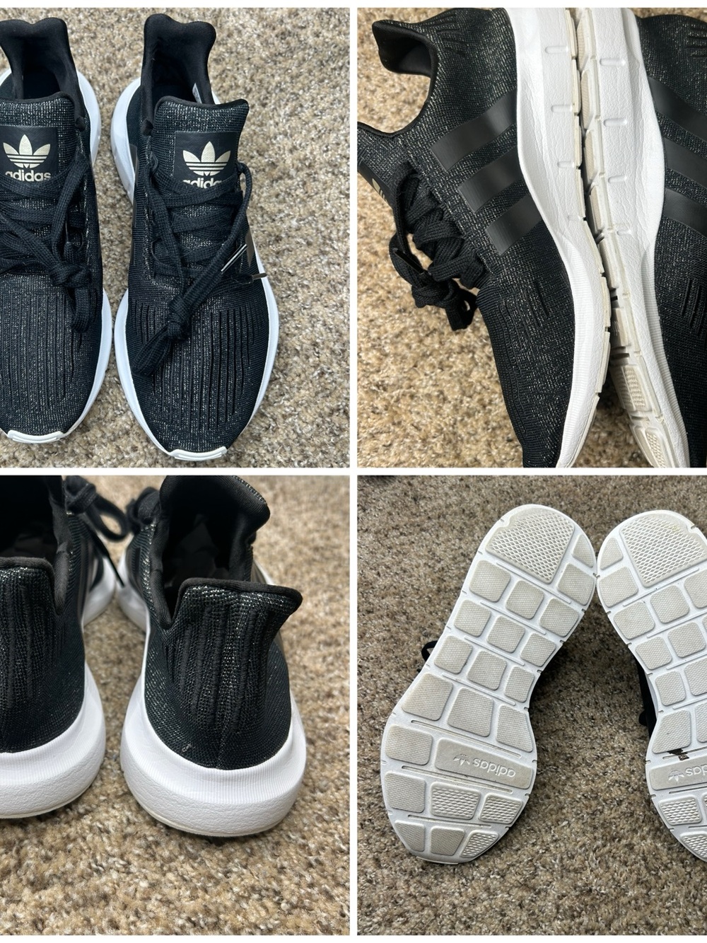 Adidas Black Gold White Sneakers